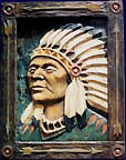Figurative wood, paint carving.