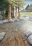 Realist watercolor painting.