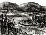 Realist charcoal drawing.