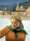 Realist oil painting.